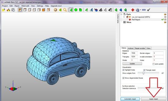 Незакрытый полигон в 3D модели