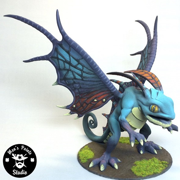 Дракон 3D-печать из полиамида и покраска