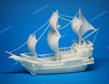 Кораблик, 3D печать фотополимером VisiJet Pearlstone